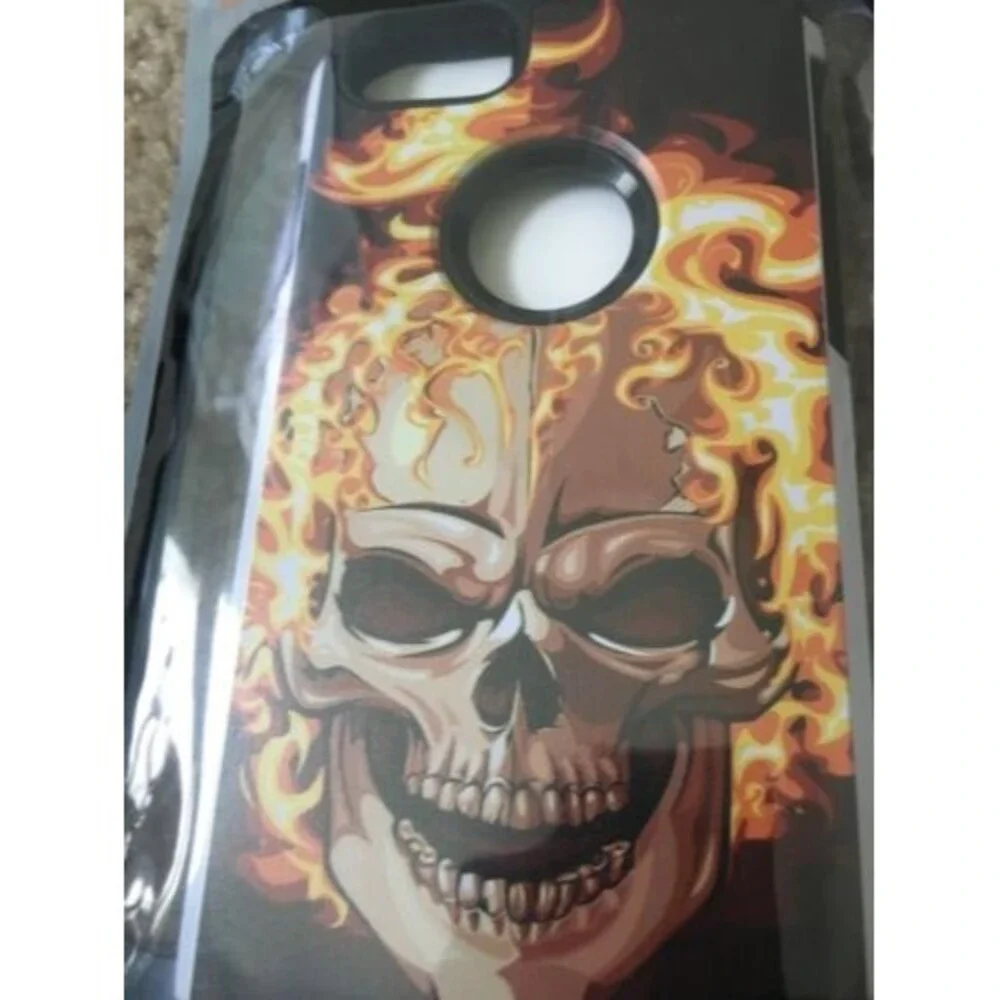 ihone 6S 7 8 Skull Print Phone Case Cover Hybrid Armor